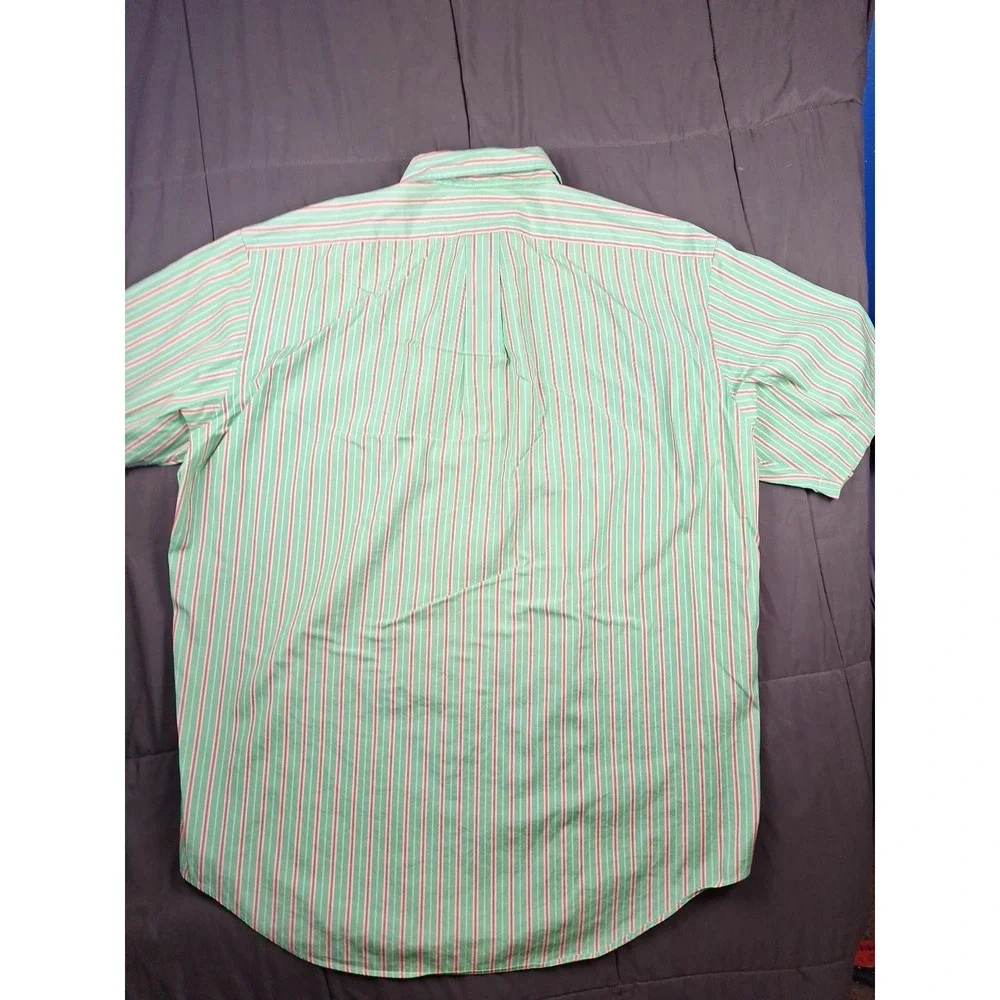 Polo Ralph Lauren Men's Classic Fit Green Orange Stripe XL Short Sleeve Preppy